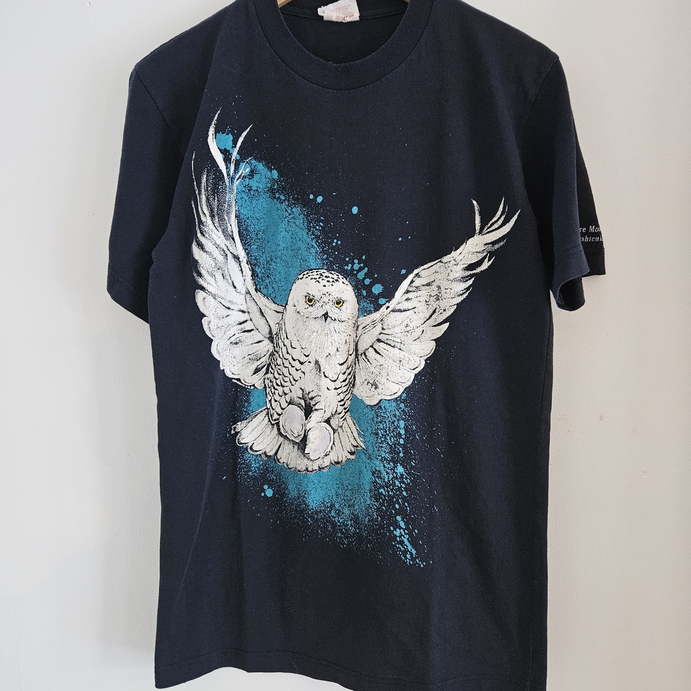 Vintage Harlequin Nature Graphics Snowy Owl Shirt Mens Medium Wildlife Graphic